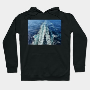 Ocean Ship Trail and Waves Hoodie